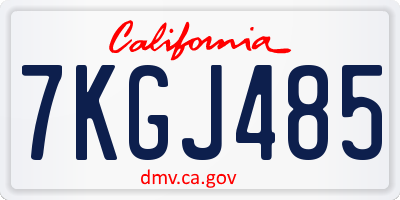 CA license plate 7KGJ485