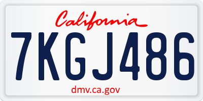 CA license plate 7KGJ486