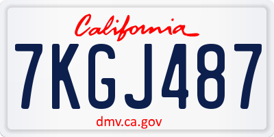 CA license plate 7KGJ487