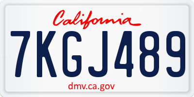 CA license plate 7KGJ489