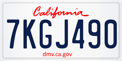 CA license plate 7KGJ490