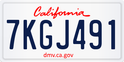 CA license plate 7KGJ491