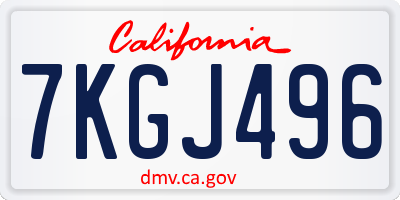 CA license plate 7KGJ496