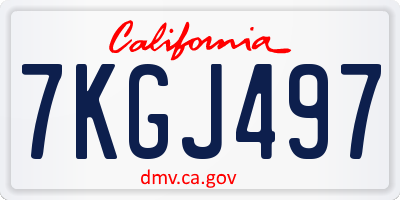 CA license plate 7KGJ497