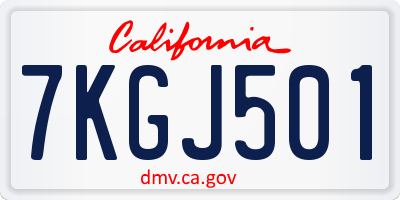 CA license plate 7KGJ501