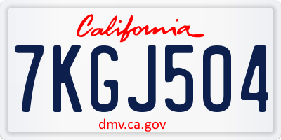 CA license plate 7KGJ504