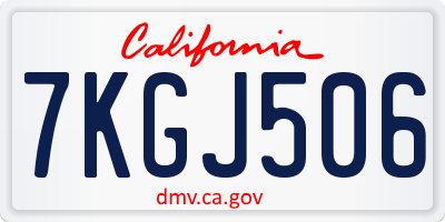 CA license plate 7KGJ506