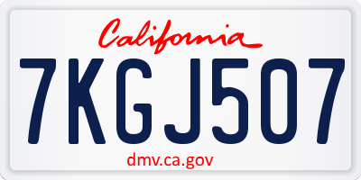 CA license plate 7KGJ507
