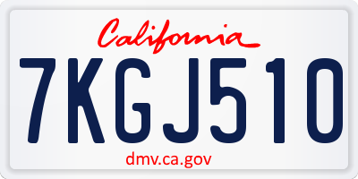 CA license plate 7KGJ510