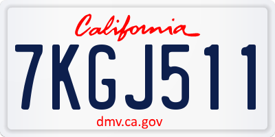 CA license plate 7KGJ511