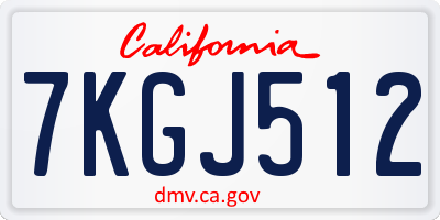 CA license plate 7KGJ512