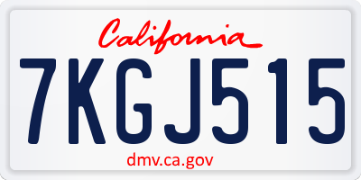 CA license plate 7KGJ515