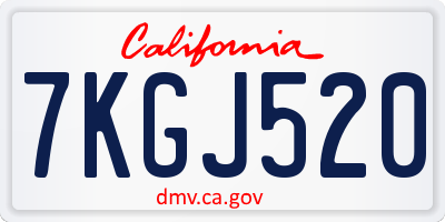 CA license plate 7KGJ520