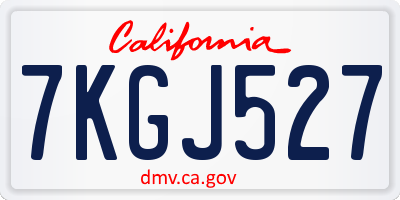 CA license plate 7KGJ527