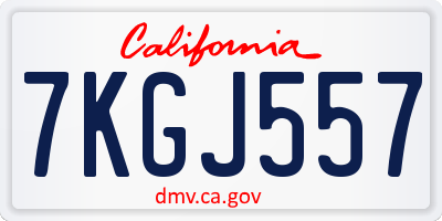 CA license plate 7KGJ557
