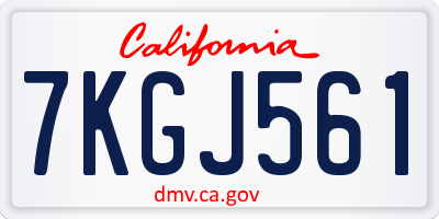 CA license plate 7KGJ561