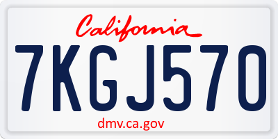 CA license plate 7KGJ570