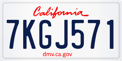 CA license plate 7KGJ571