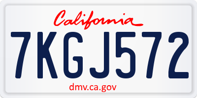 CA license plate 7KGJ572