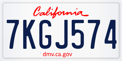 CA license plate 7KGJ574