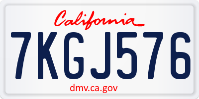CA license plate 7KGJ576