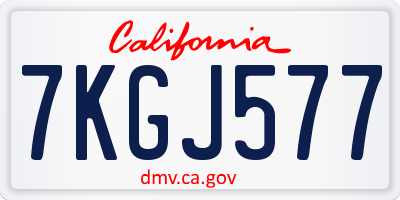 CA license plate 7KGJ577