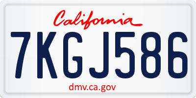 CA license plate 7KGJ586