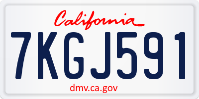 CA license plate 7KGJ591