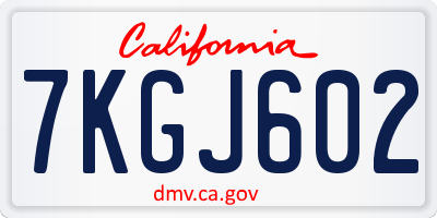 CA license plate 7KGJ602