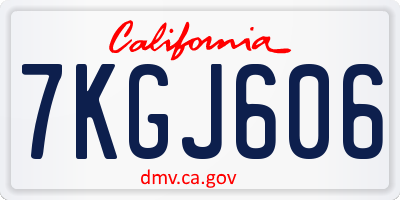 CA license plate 7KGJ606