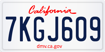 CA license plate 7KGJ609
