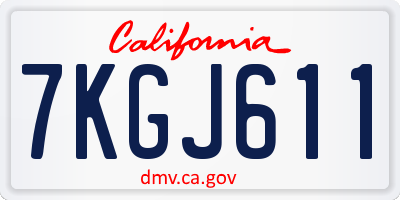 CA license plate 7KGJ611