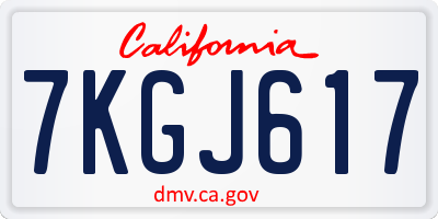 CA license plate 7KGJ617