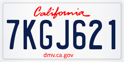 CA license plate 7KGJ621