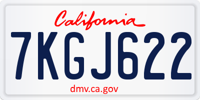 CA license plate 7KGJ622