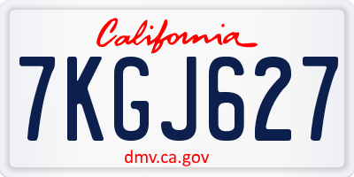 CA license plate 7KGJ627