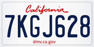 CA license plate 7KGJ628