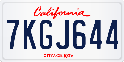 CA license plate 7KGJ644