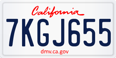 CA license plate 7KGJ655