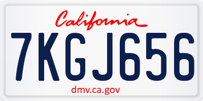 CA license plate 7KGJ656