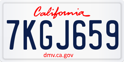 CA license plate 7KGJ659