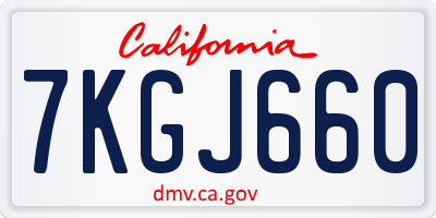 CA license plate 7KGJ660