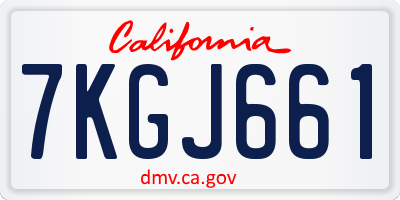 CA license plate 7KGJ661
