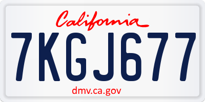 CA license plate 7KGJ677