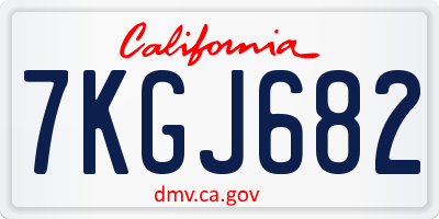 CA license plate 7KGJ682