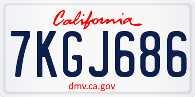 CA license plate 7KGJ686