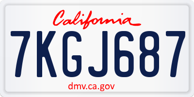 CA license plate 7KGJ687