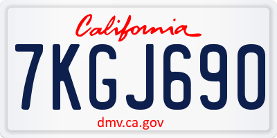 CA license plate 7KGJ690