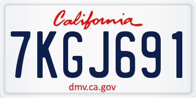 CA license plate 7KGJ691