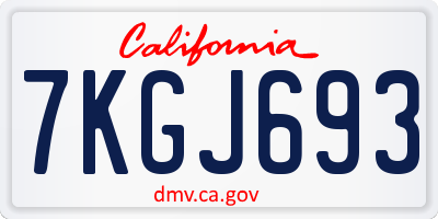 CA license plate 7KGJ693
